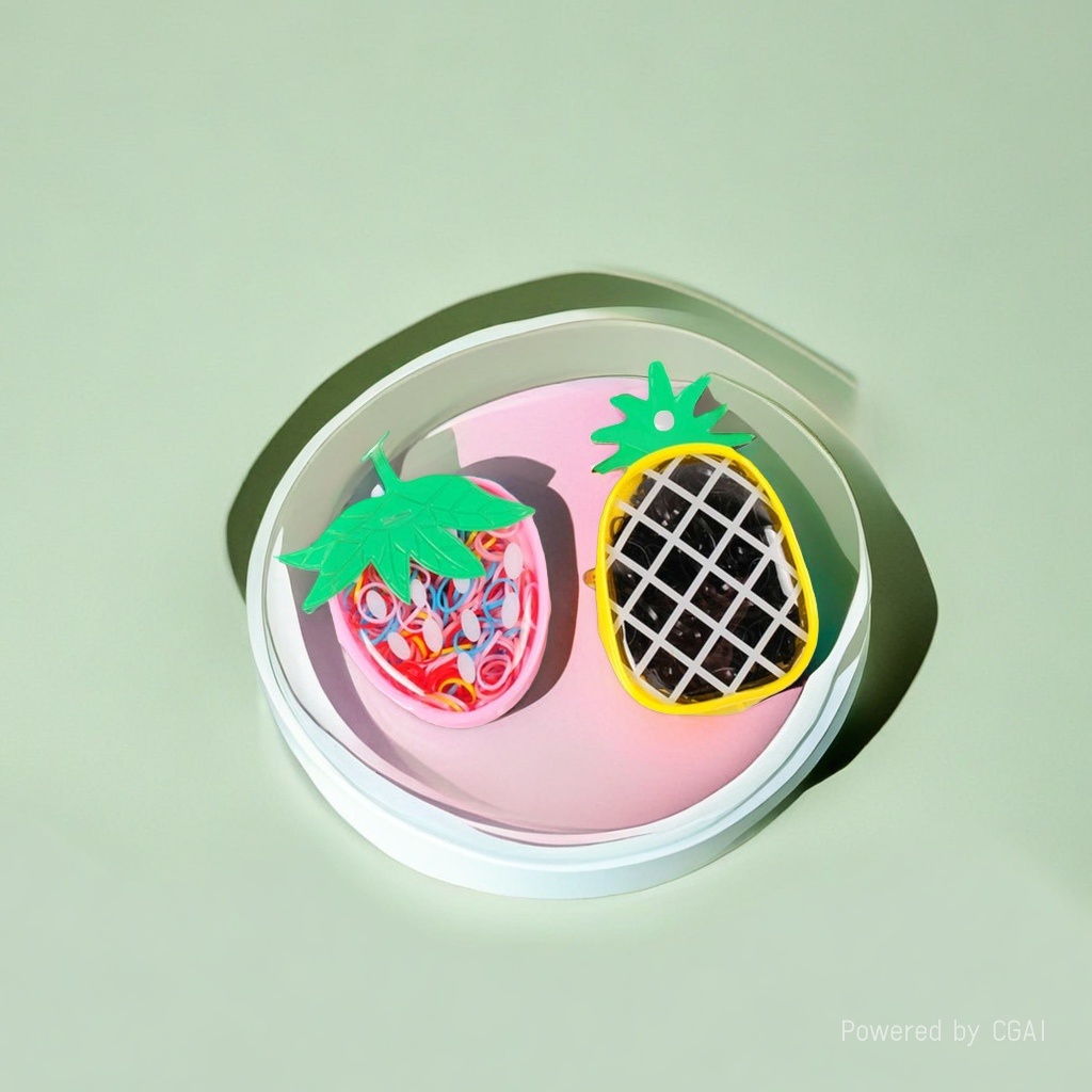 Strawberry and pineapple fruit-shaped hair clips details Picture