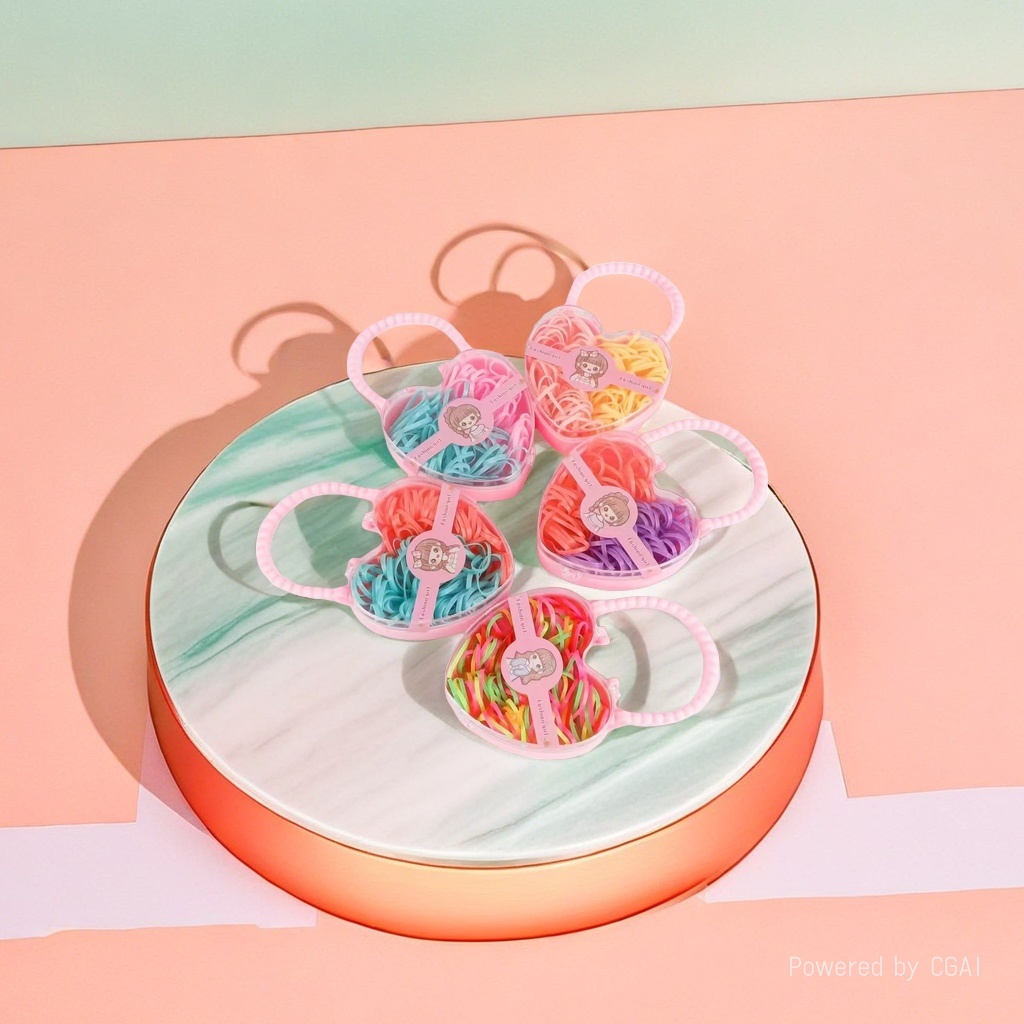 A complete box of large intestine hair bands, telephone line, rubber band hair accessories, and colorful elastic hair bands Specification image