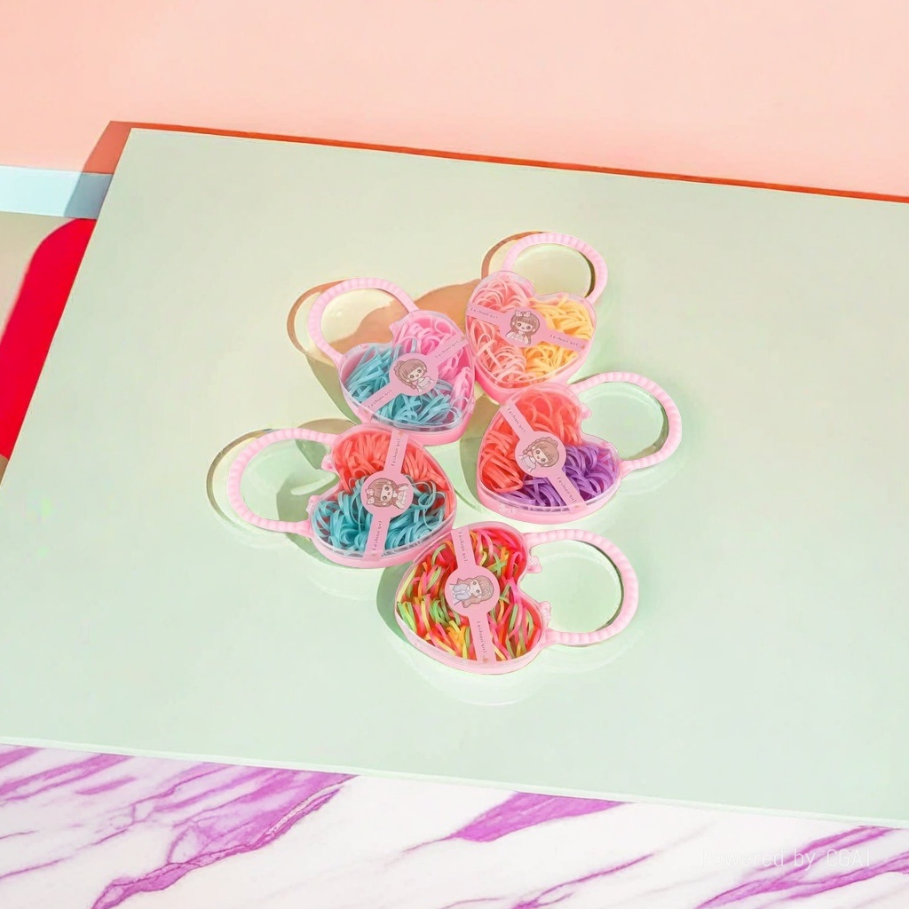 A complete box of large intestine hair bands, telephone line, rubber band hair accessories, and colorful elastic hair bands details Picture