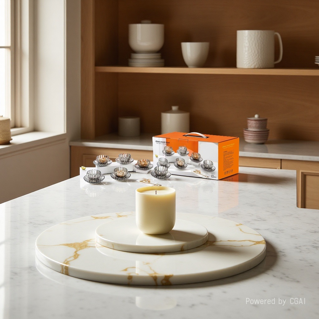 Amber Lotus glass bowl and plate set Specification image