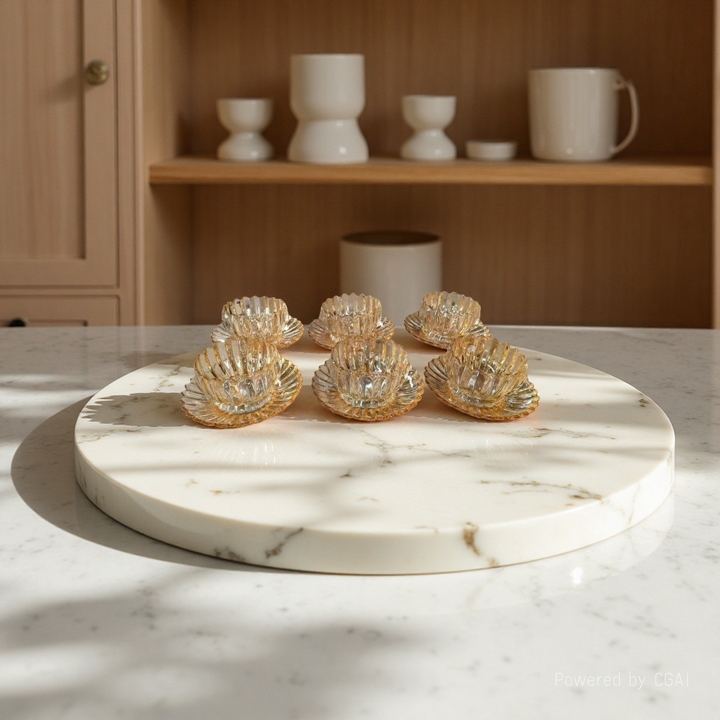 Amber Lotus glass bowl and plate set Application Scenario