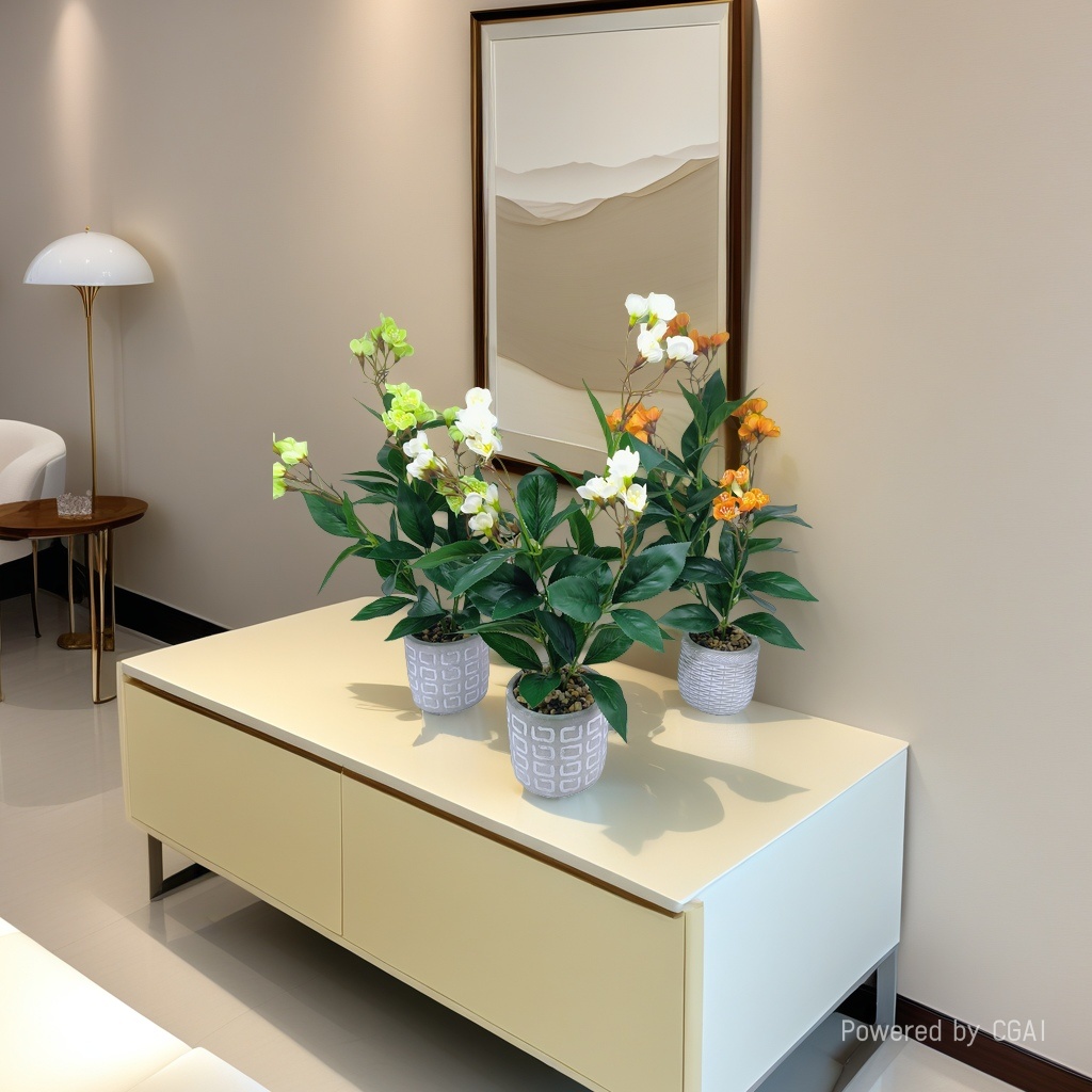 创意仿真蝴蝶兰盆栽桌面绿植仿真树绿植摆件室内装饰植物