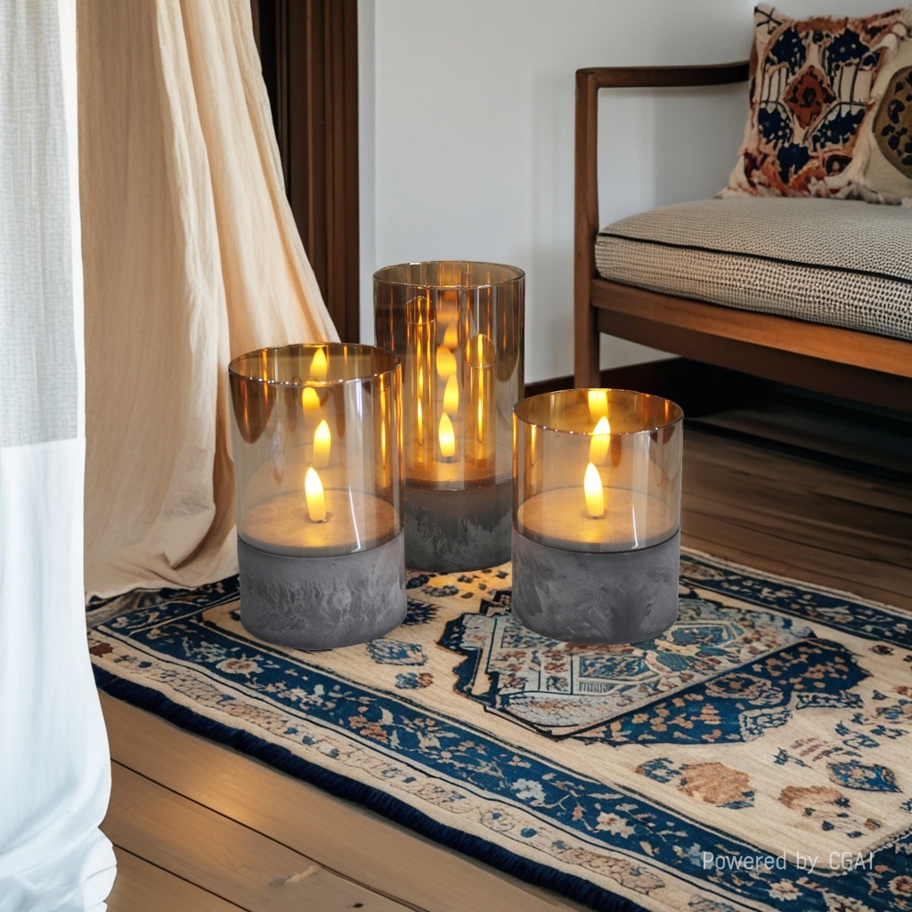 Paraffin electric candle aromatherapy glass cup diffuser lamp 150g eco-friendly aromatherapy lamp warm light Specification image