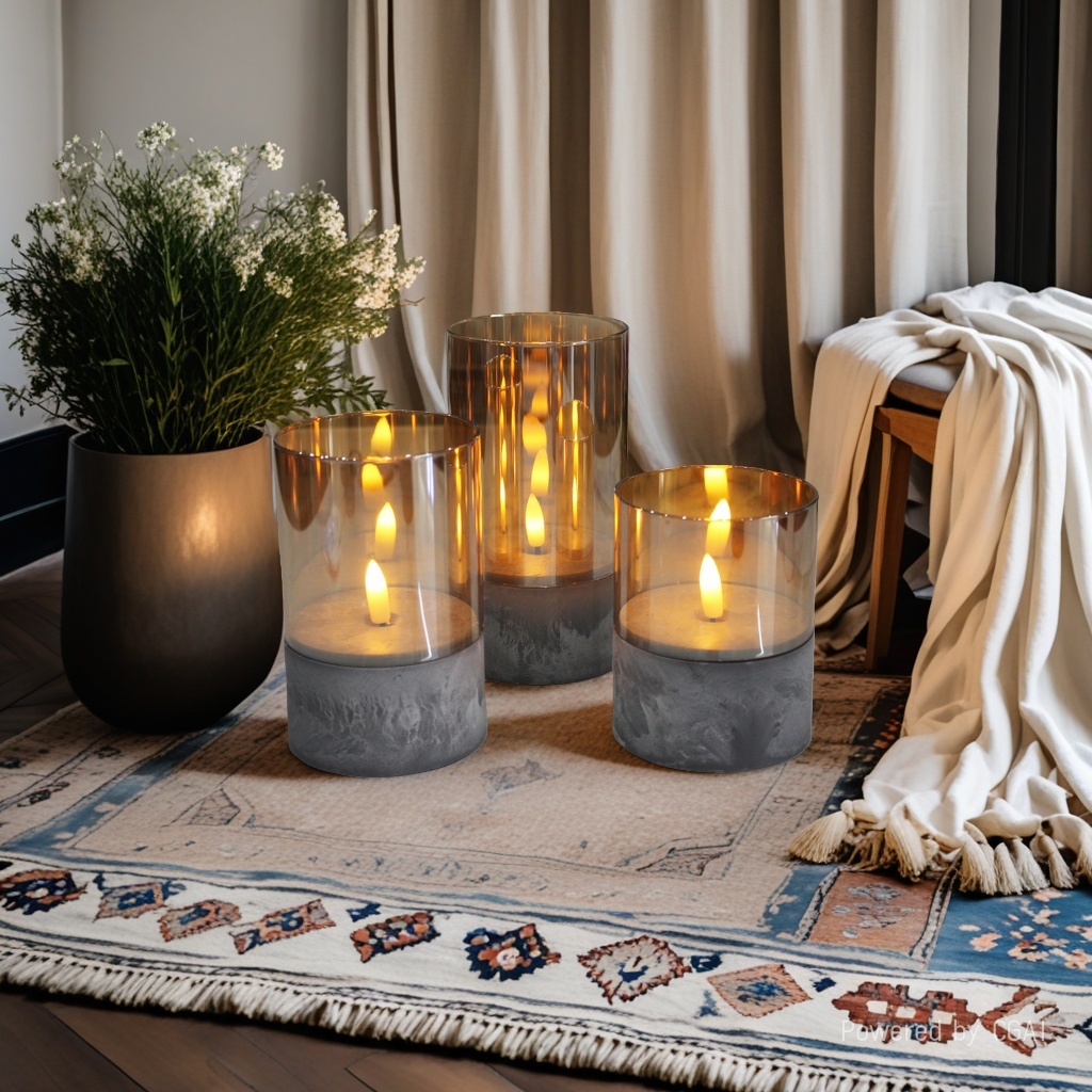 Paraffin electric candle aromatherapy glass cup diffuser lamp 150g eco-friendly aromatherapy lamp warm light details Picture