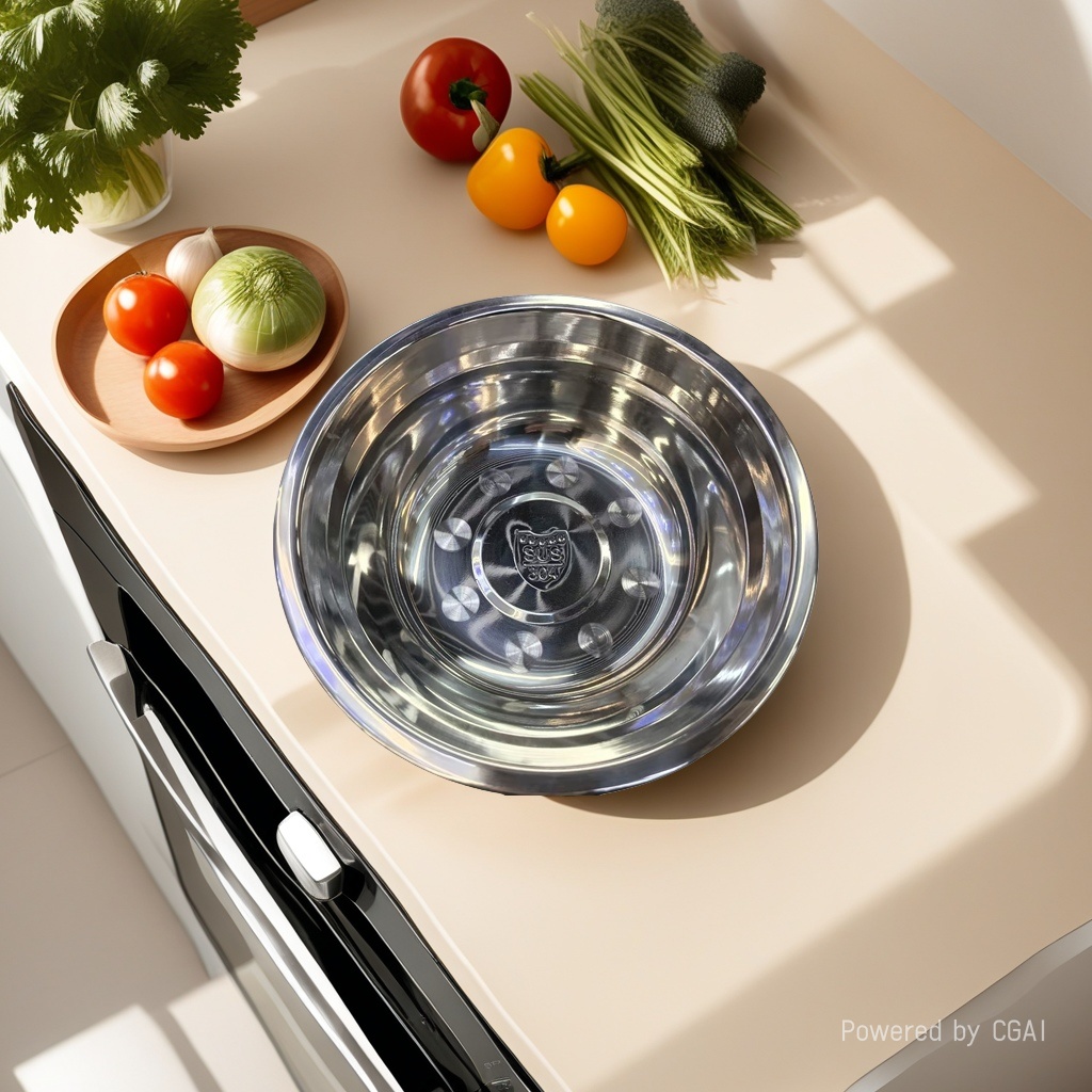 【 Light Luxury Selection 】 Mirror-finished 304 Stainless Steel Deep Soup Bowl (High-end Household Cooking Bowl)