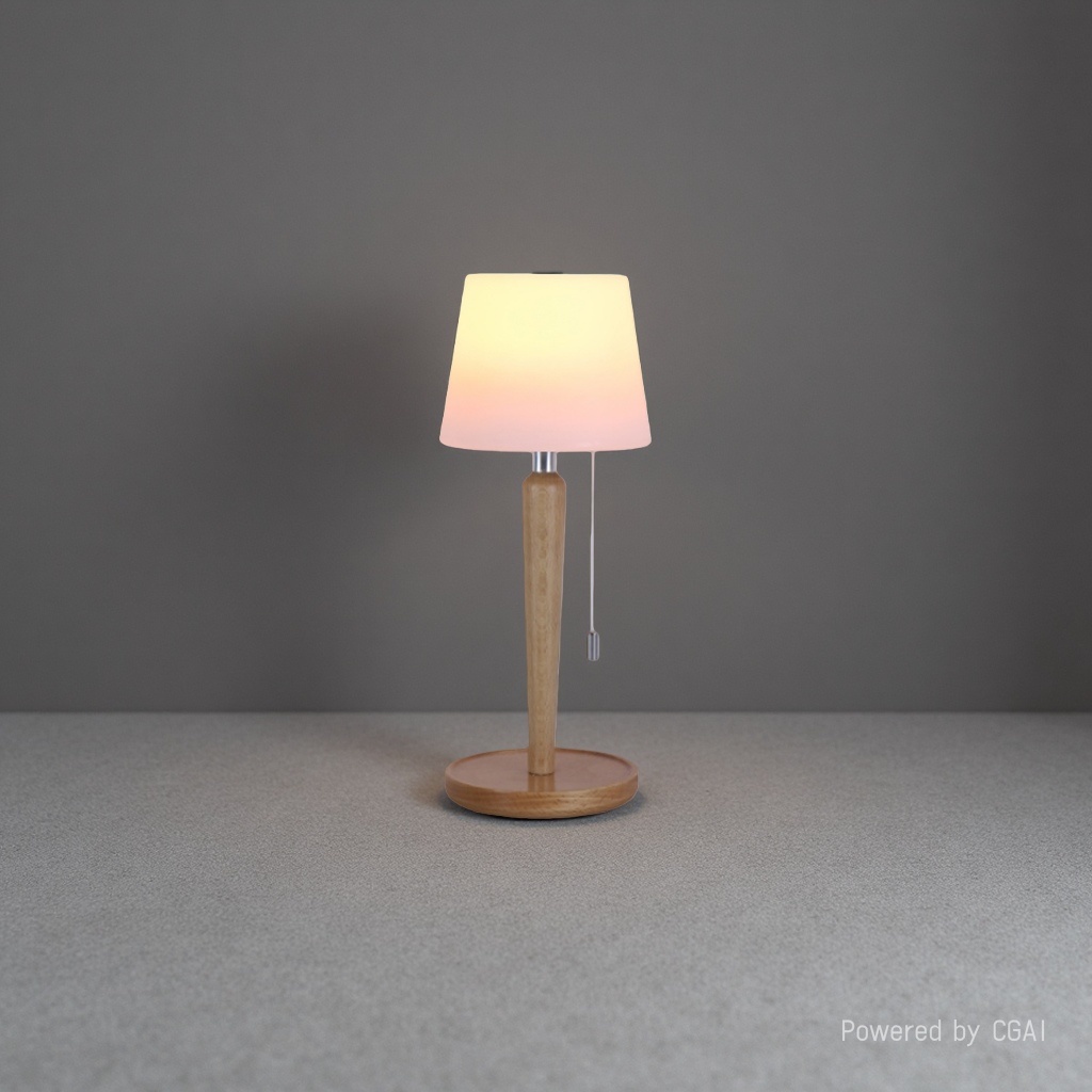 CICO wooden mushroom atmosphere small desk lamp, head switch night light, drawstring switch portable desk lamp Specification drawing