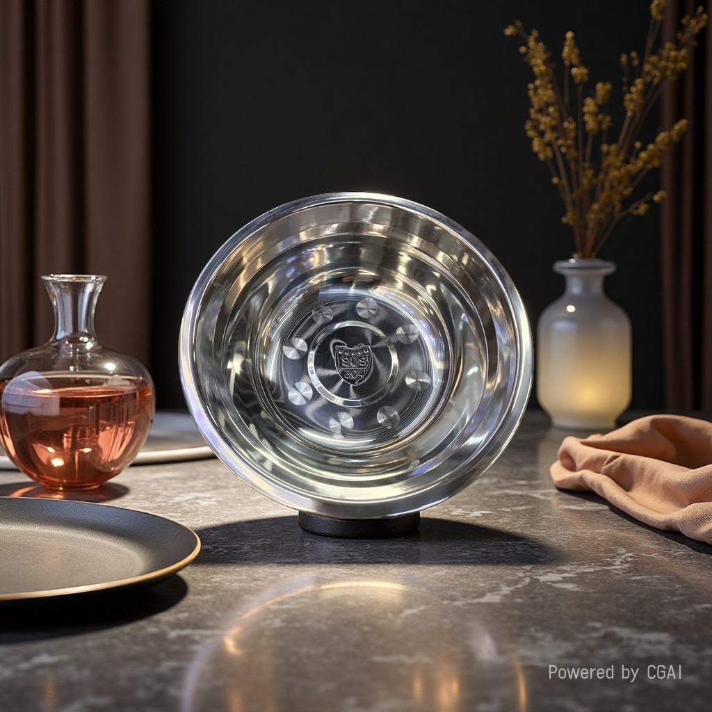 【 Light Luxury Selection 】 Mirror-finished 304 Stainless Steel Deep Soup Bowl (High-end Household Cooking Bowl) 171723322