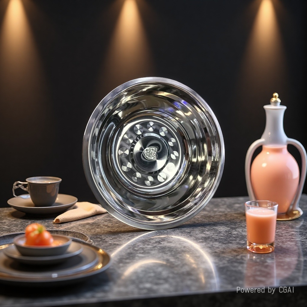 【 Light Luxury Selection 】 Mirror-finished 304 stainless steel Deep Soup Bowl (High-end Household Cooking Bowl) 22CM Application Scenario