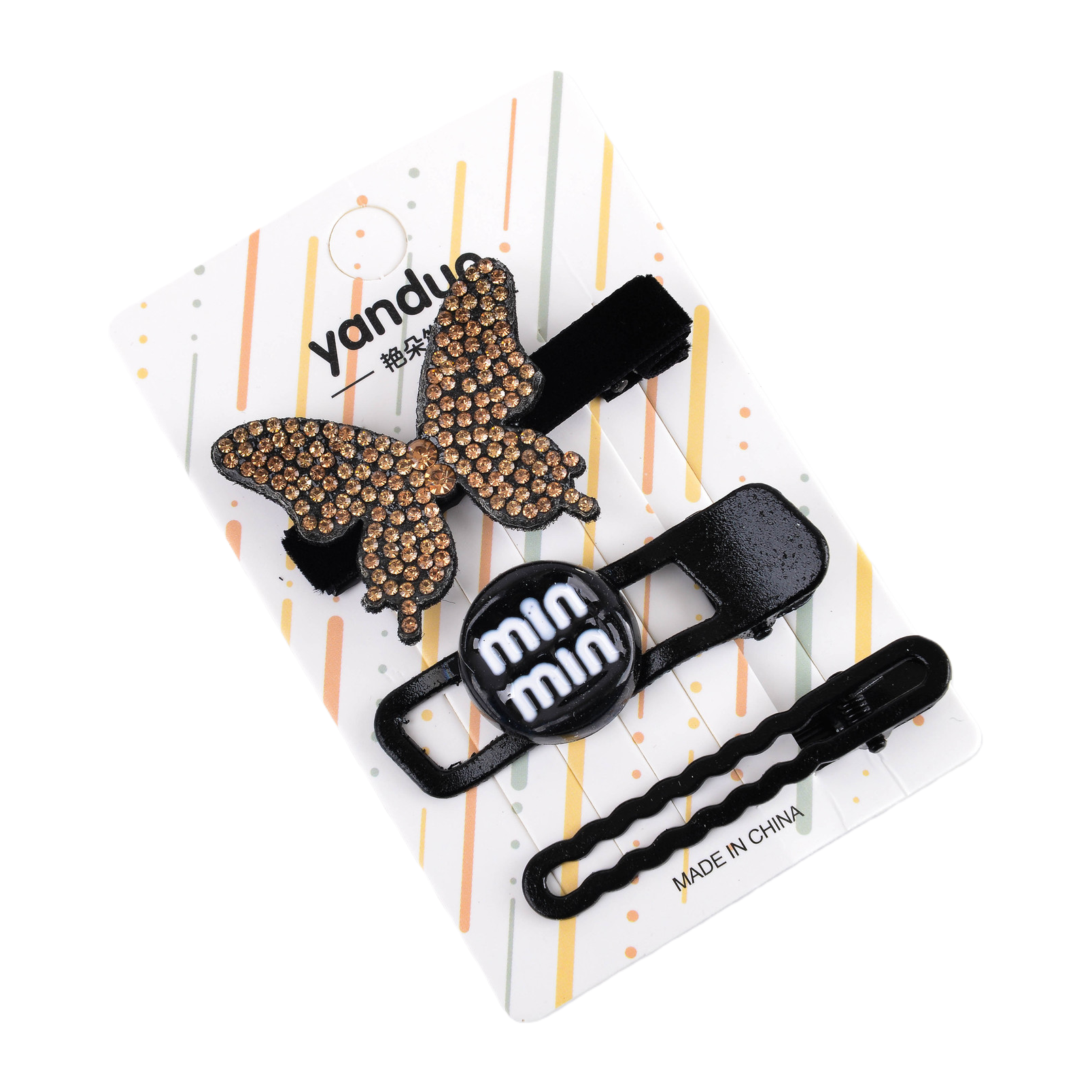 Korean version water diamond hair clips for women, exquisite side clips, duckbill clips, forehead bangs clips, sweet semi-tied hair accessory Item Picture