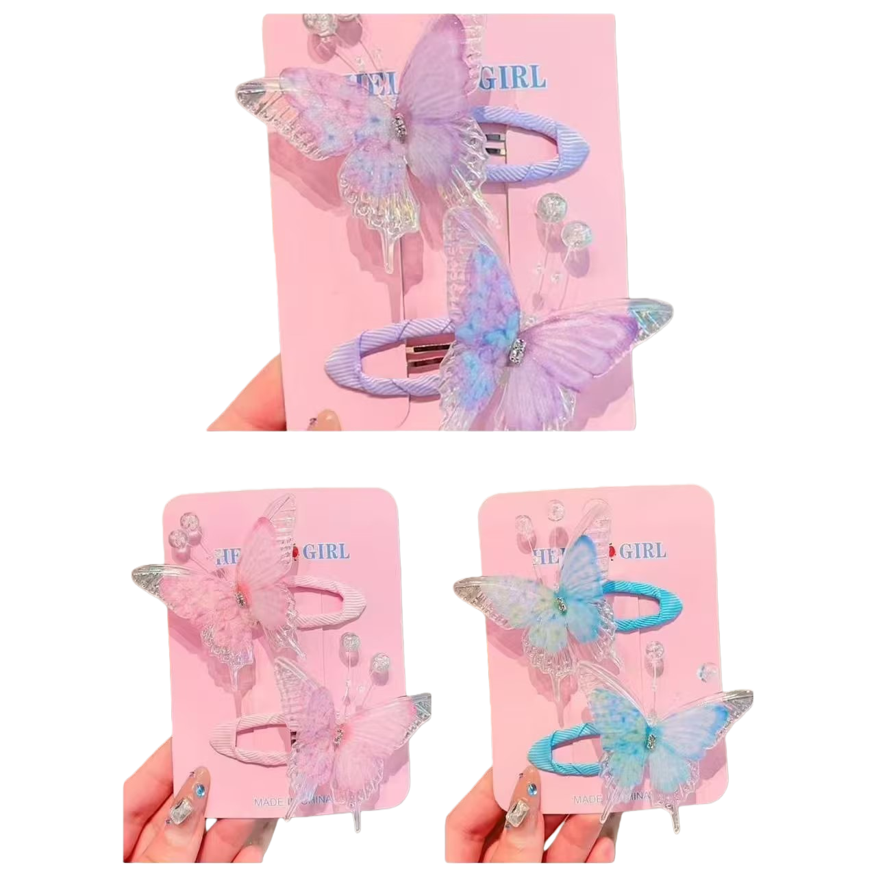 Handcrafted, dynamic and ethereal butterfly children's hair clips, Chinese style, retro ancient style hair accessories, spring, cute girls' headwear Item Picture
