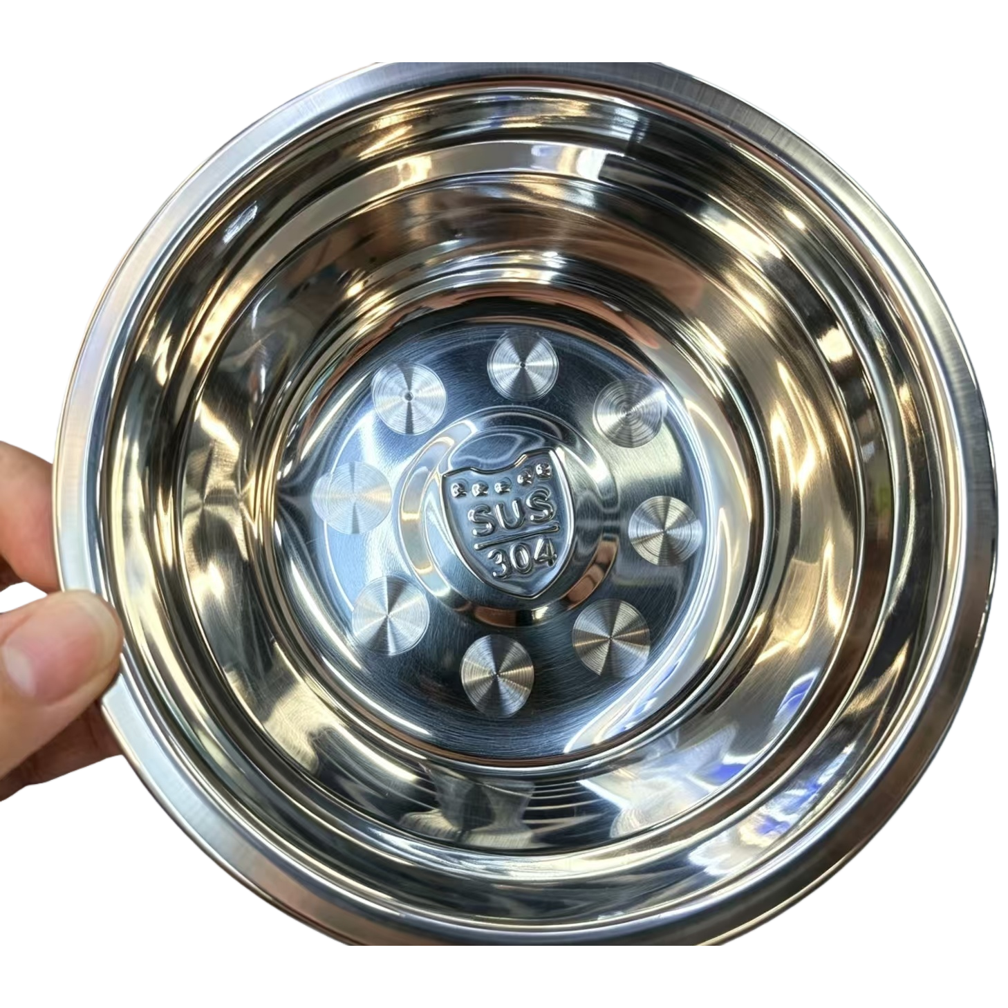 【 Light Luxury Selection 】 Mirror-finished 304 stainless steel Deep Soup Bowl (High-end Household Cooking Bowl) 16CM pic 5