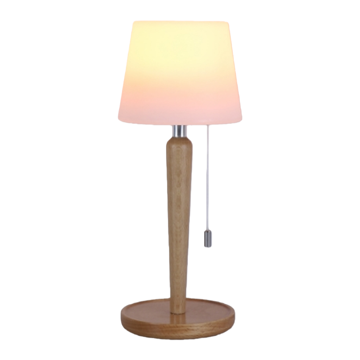 CICO wooden mushroom atmosphere small desk lamp, head switch night light, drawstring switch portable desk lamp Item Picture