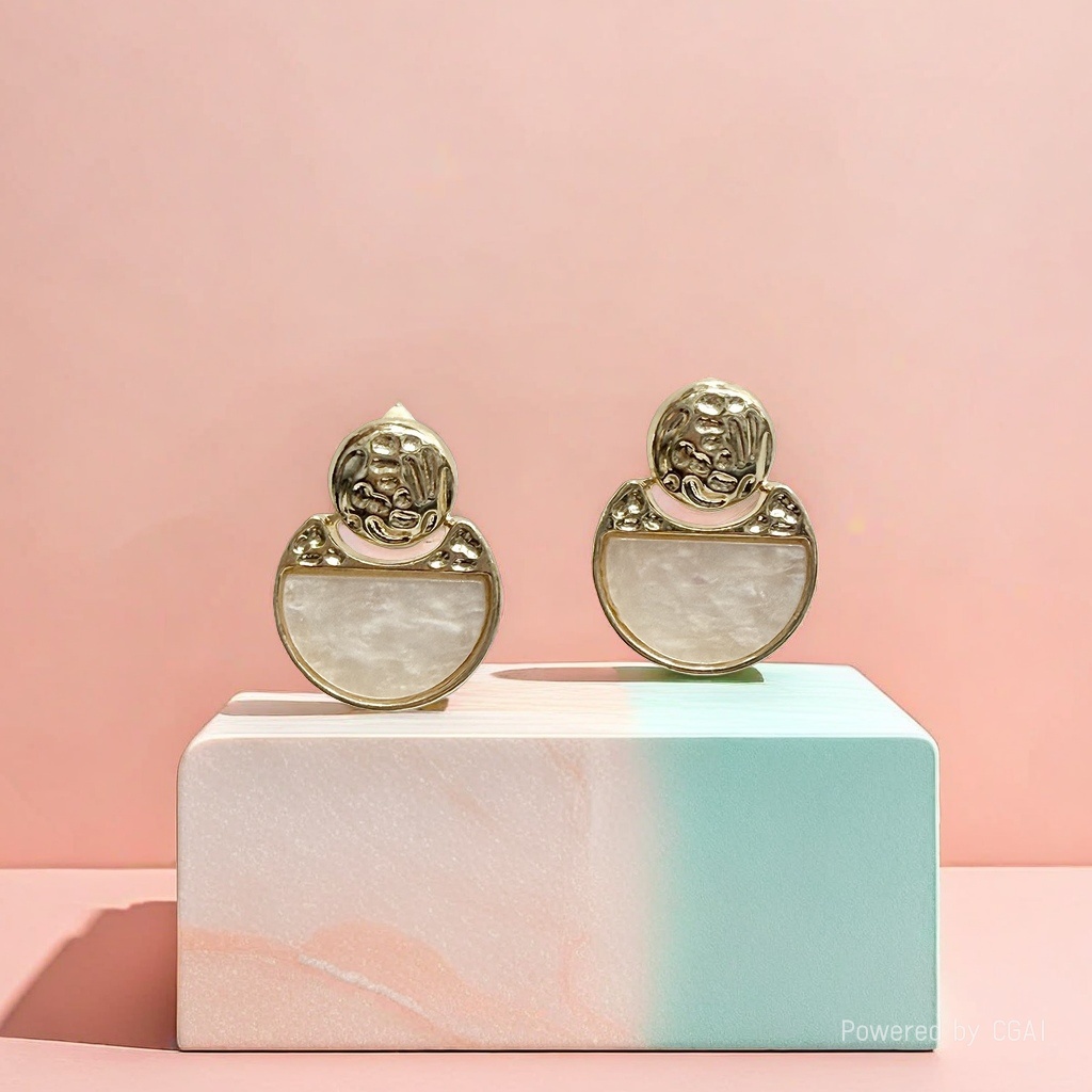 Acetic acid stainless steel stud earrings are simple and fashionable earrings with a sense of design and are niche earrings Specification image