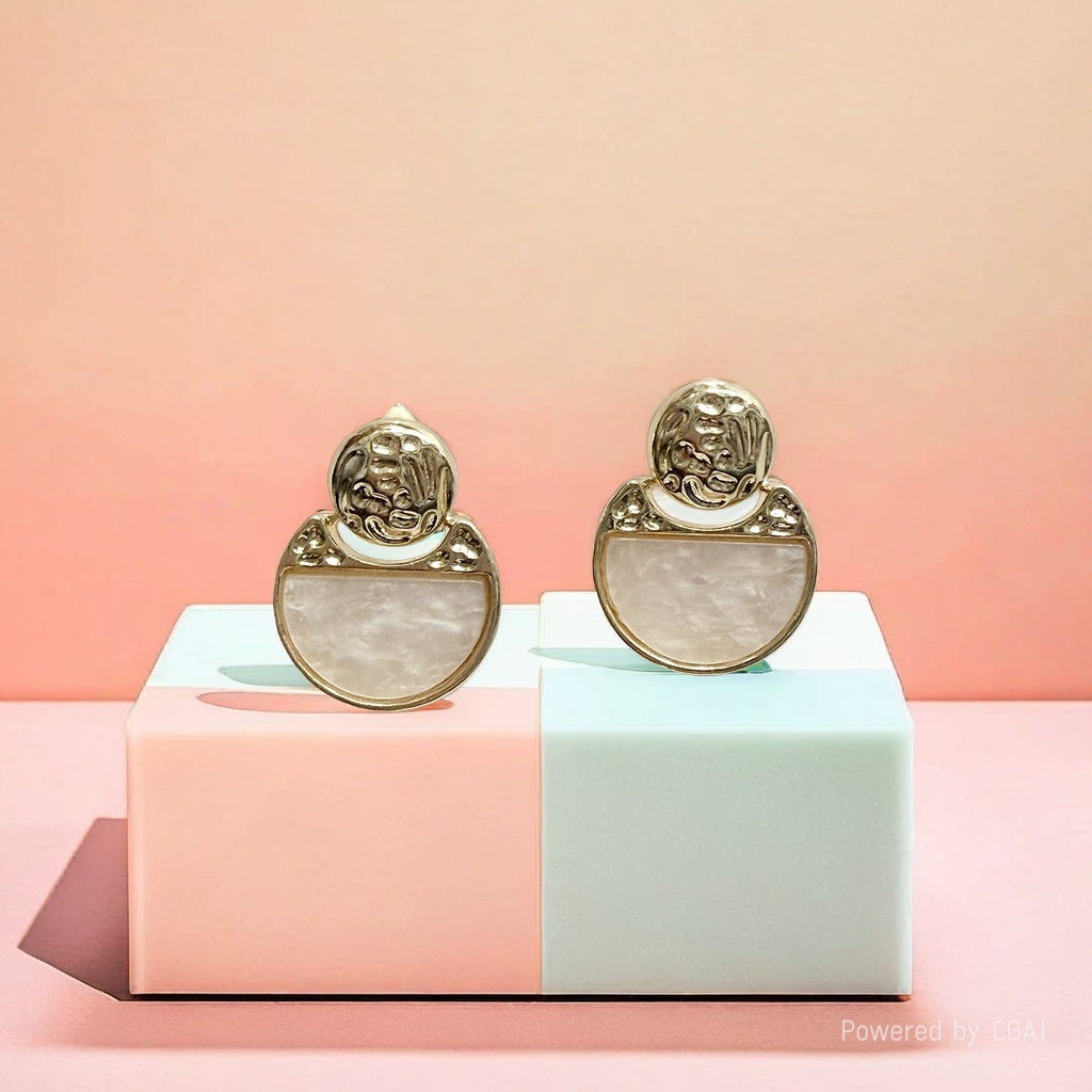 Acetic acid stainless steel stud earrings are simple and fashionable earrings with a sense of design and are niche earrings Application Scenario