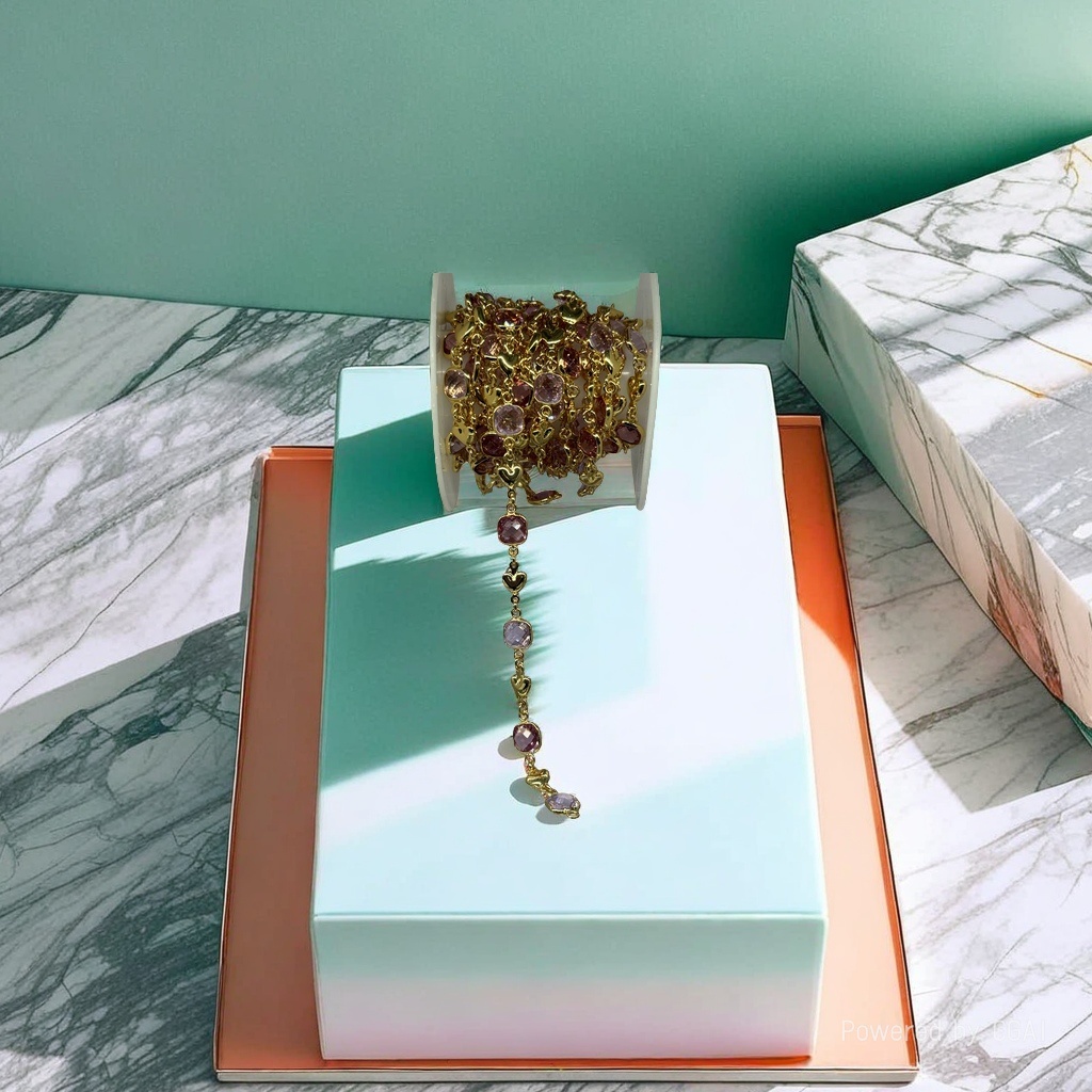 DIY jewelry accessories: pure copper diamond chain, edge glass chain, color-preserving electroplated headscarf, clothing accessories details Picture