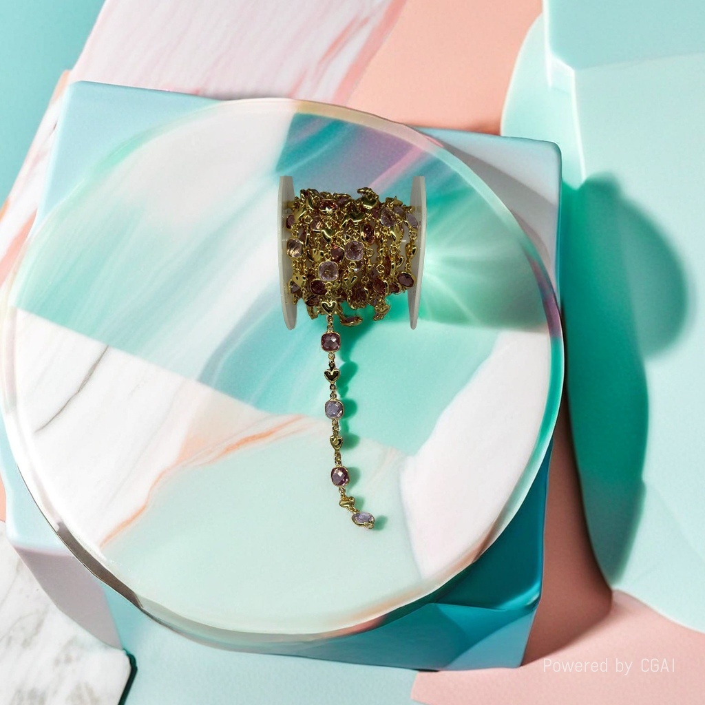 DIY jewelry accessories: pure copper diamond chain, edge glass chain, color-preserving electroplated headscarf, clothing accessories