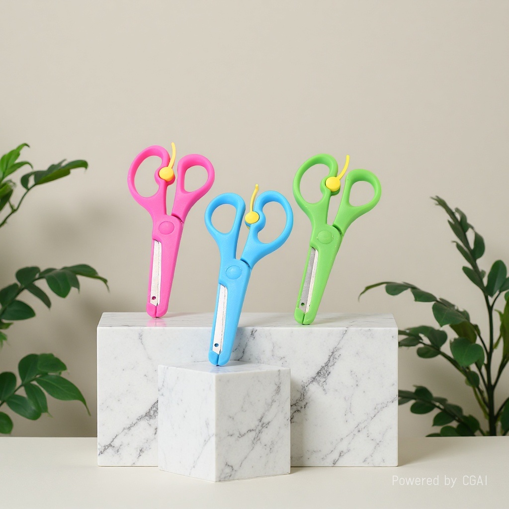 Wholesale colorful safety scissors for children, plastic-wrapped iron scissors, and student safety scissors Specification image