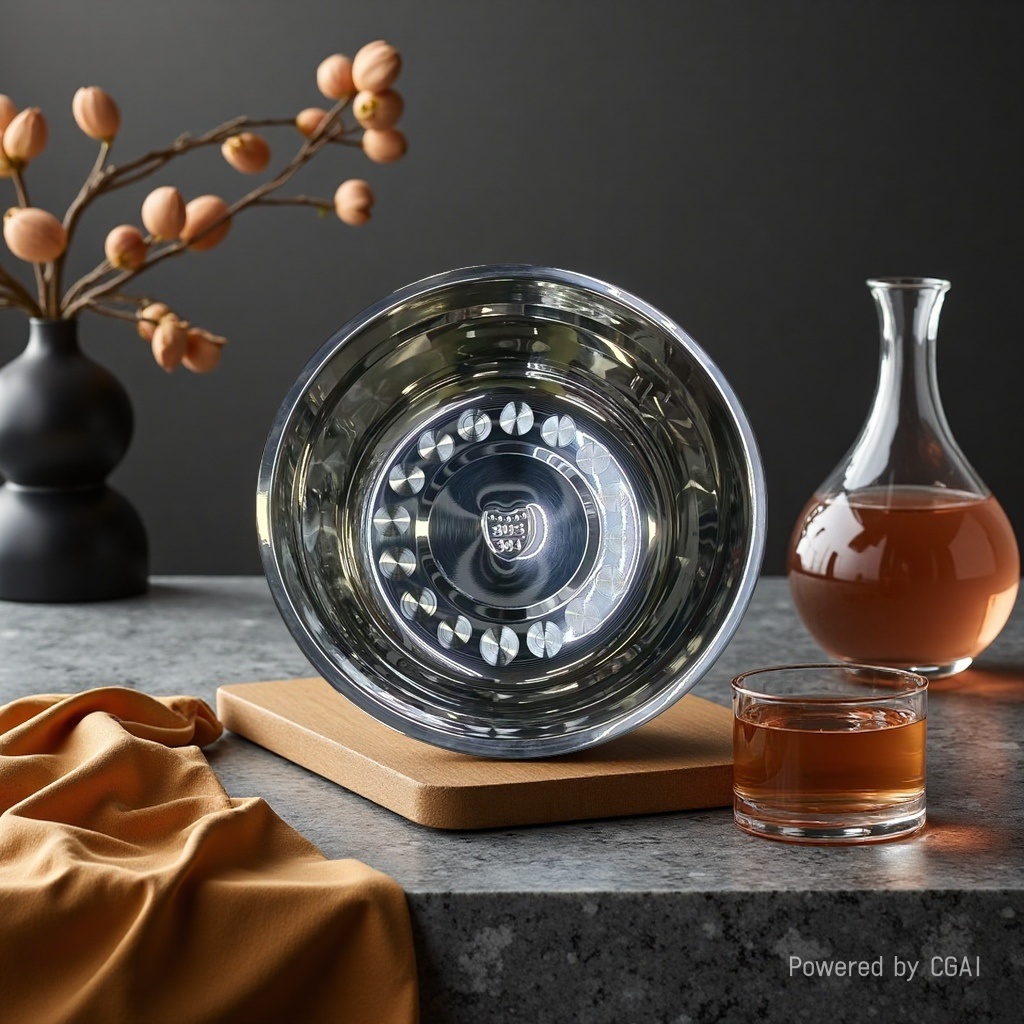 【 Light Luxury Selection 】 Mirror-finished 304 stainless steel Deep Soup bowl (High-end Household Cooking bowl) 24CM Application Scenario