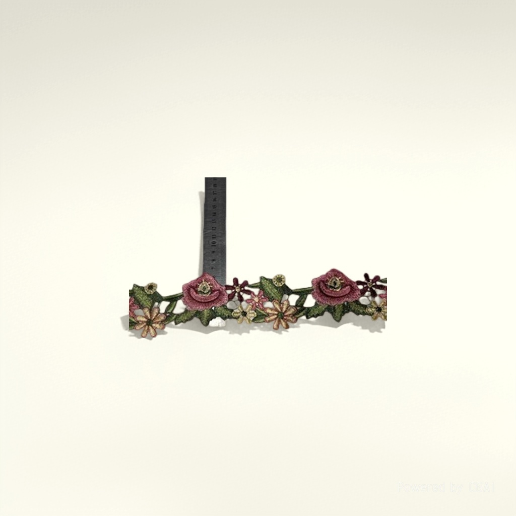 手工绣品/桌布/中国风/蝴蝶结刺绣布贴白底实物图