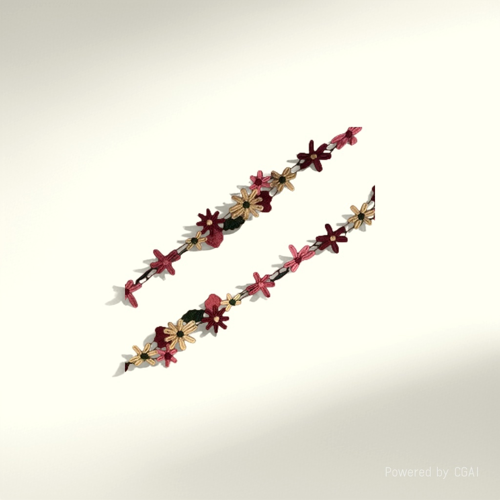 花边/水溶花边/蕾丝边/少数民族服饰花边/4cm色丁褶皱花边白底实物图