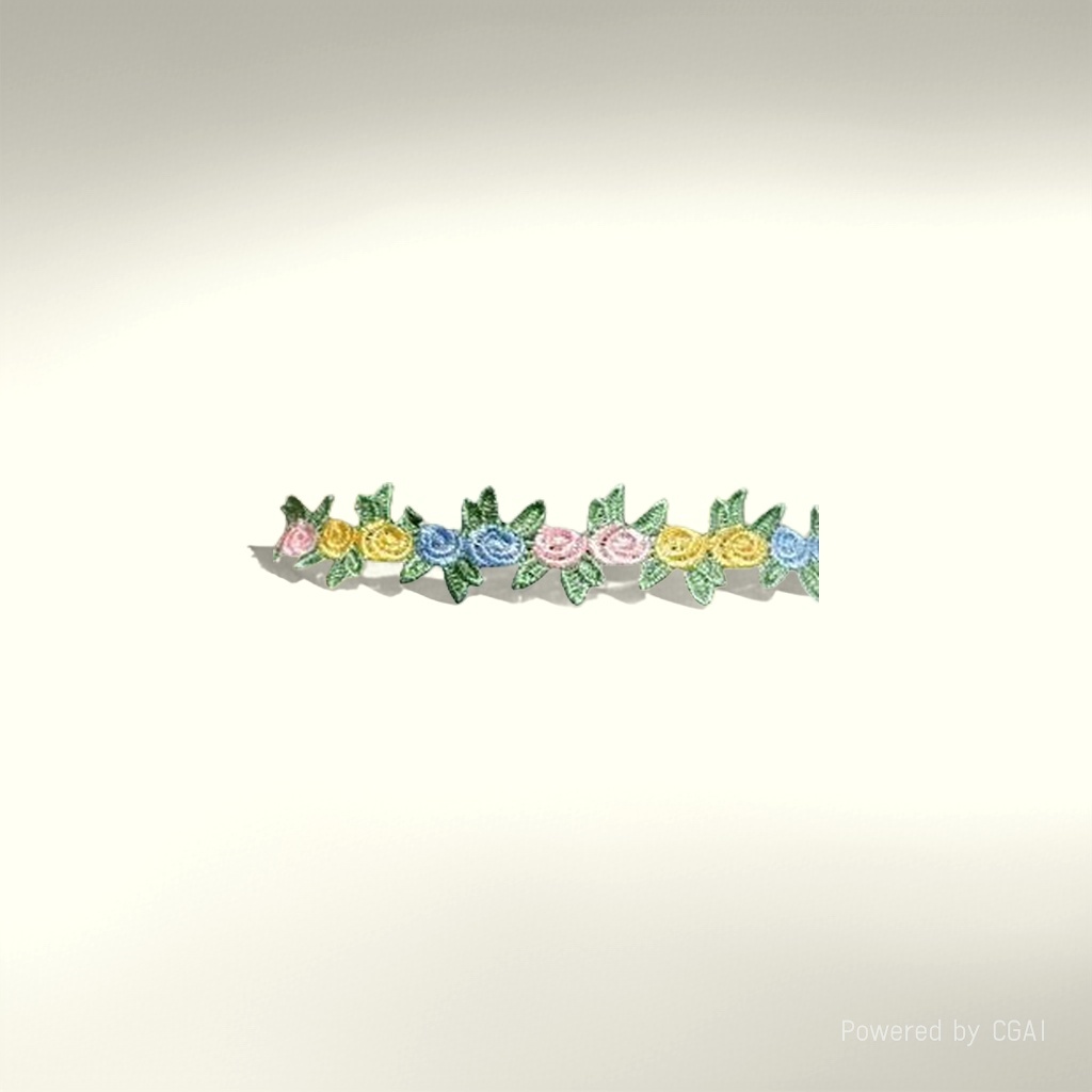 花边/水溶花边/蕾丝边/少数民族服饰花边/4cm色丁褶皱花边白底实物图