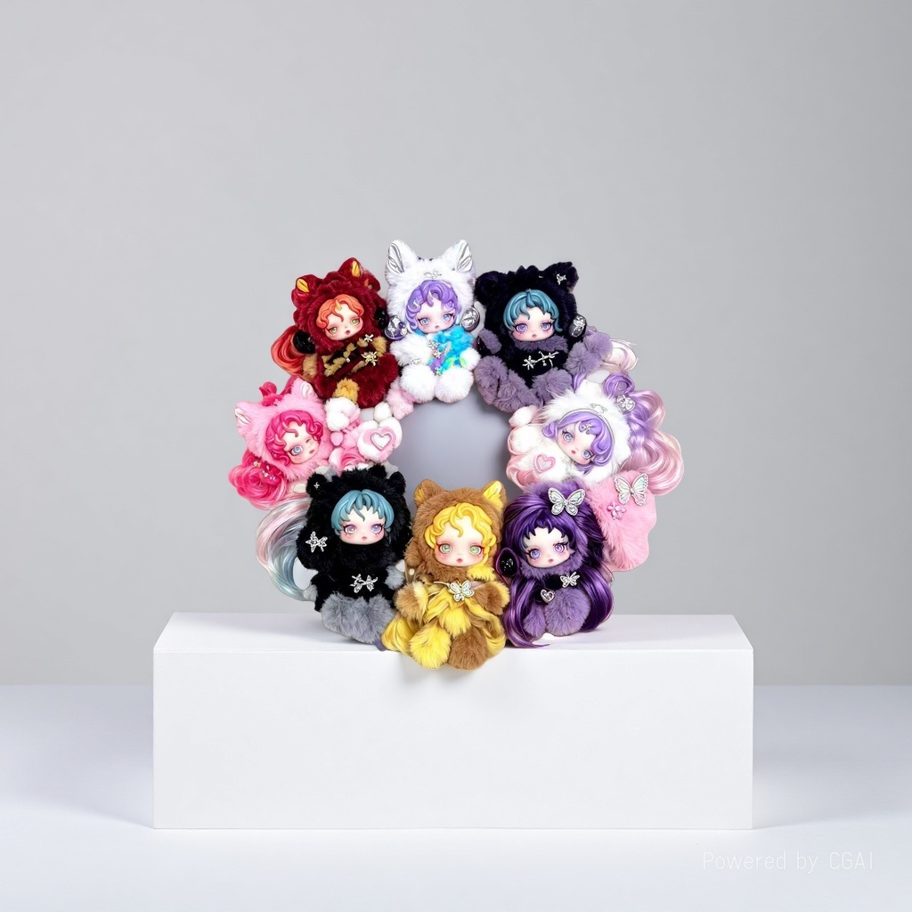SKULLPANDA Light Weaving Garden Series SP Winter Melody Second Generation Plush Toy Blind Box details Picture