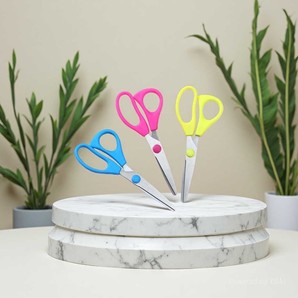 Eco-friendly plastic scissors, designed for children's safety, are essential for home and office use, keeping up with the new trend of green living Eco-friendly plastic scissors, designed for children's safety, are essential for home and office use, keeping up with the new trend of green living