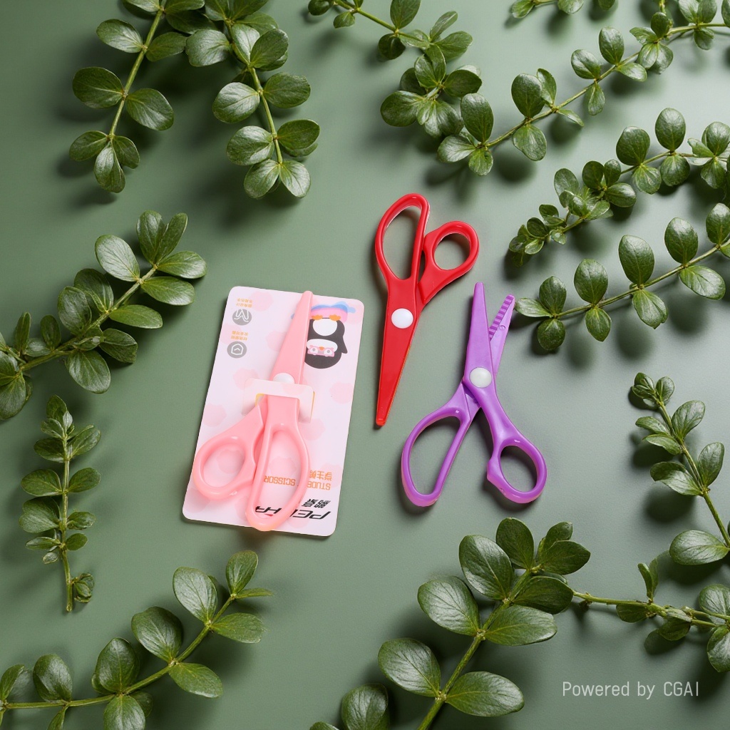 Multi-functional student art scissors, eco-friendly plastic scissors, essential for home and office use details Picture