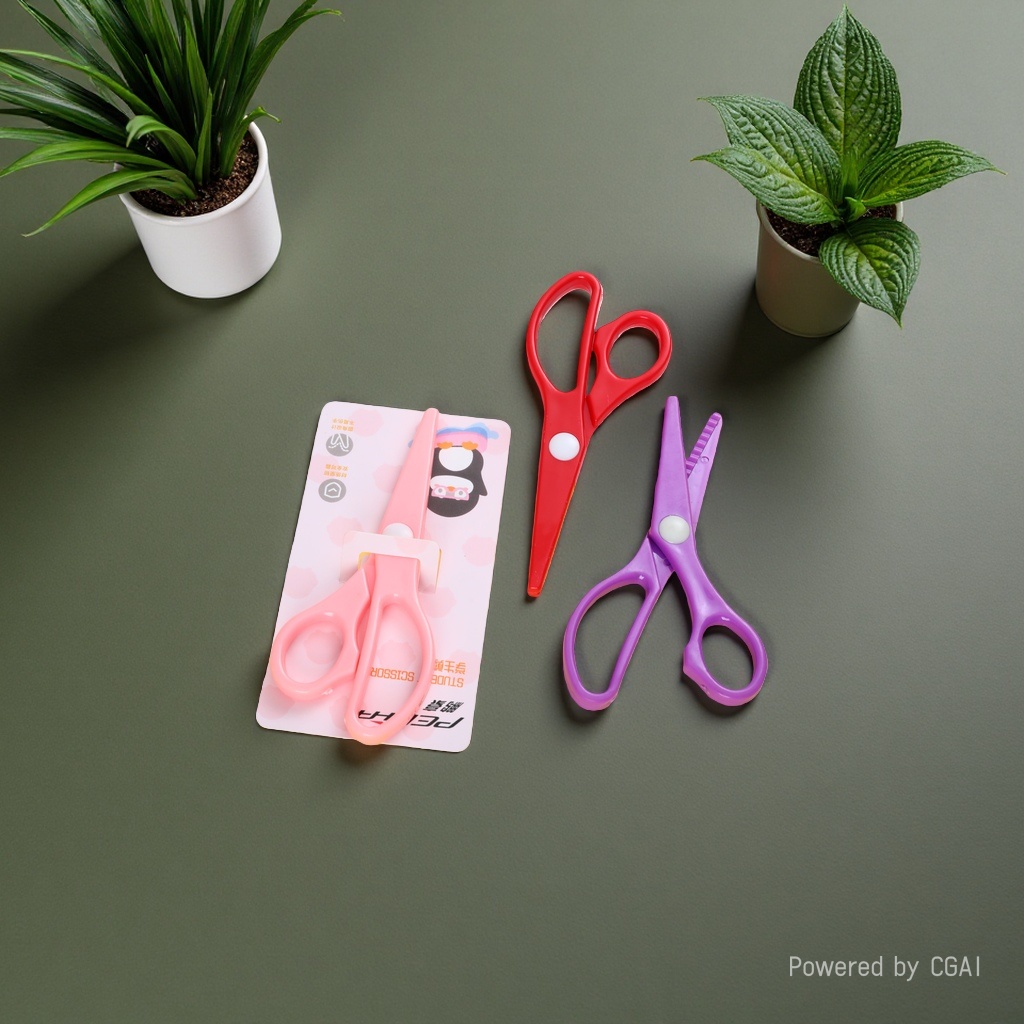 Multi-functional student art scissors, eco-friendly plastic scissors, essential for home and office use Specification image