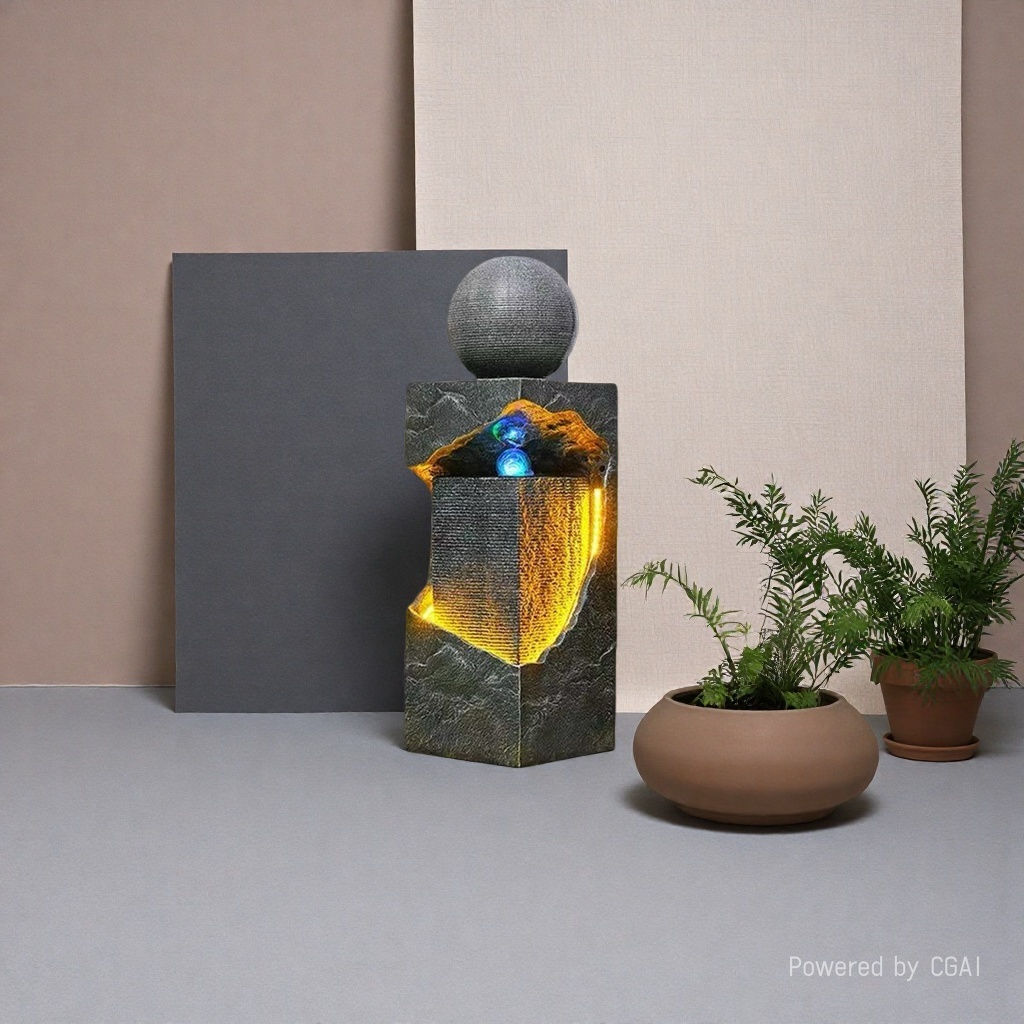 The latest decorative water feature resin ornaments, artificial mountain and water spray hanging decorations as gifts Specification image