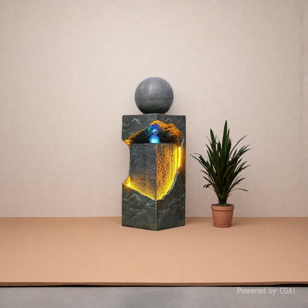 The latest decorative water feature resin ornaments, artificial mountain and water spray hanging decorations as gifts Application Scenario