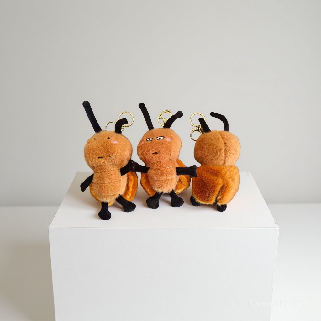 Cartoon cockroach Xiao Qiang pendant, creative, mischievous and cute plush toy doll, funny doll bag pendant Specification image