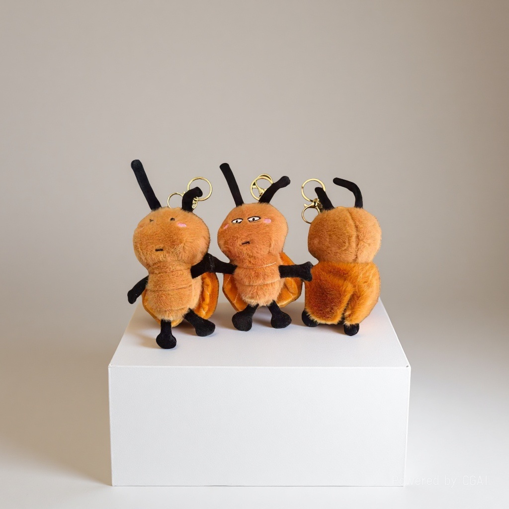 Cartoon cockroach Xiao Qiang pendant, creative, mischievous and cute plush toy doll, funny doll bag pendant details Picture