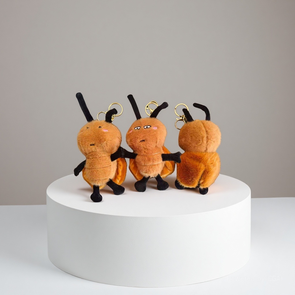 Cartoon cockroach Xiao Qiang pendant, creative, mischievous and cute plush toy doll, funny doll bag pendant