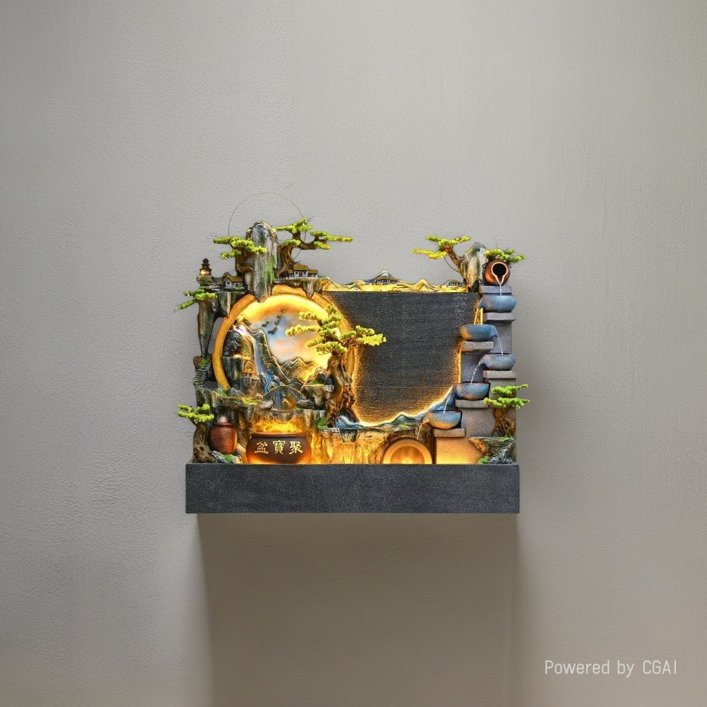 假山喷水旋转喷泉景观水景装饰家用