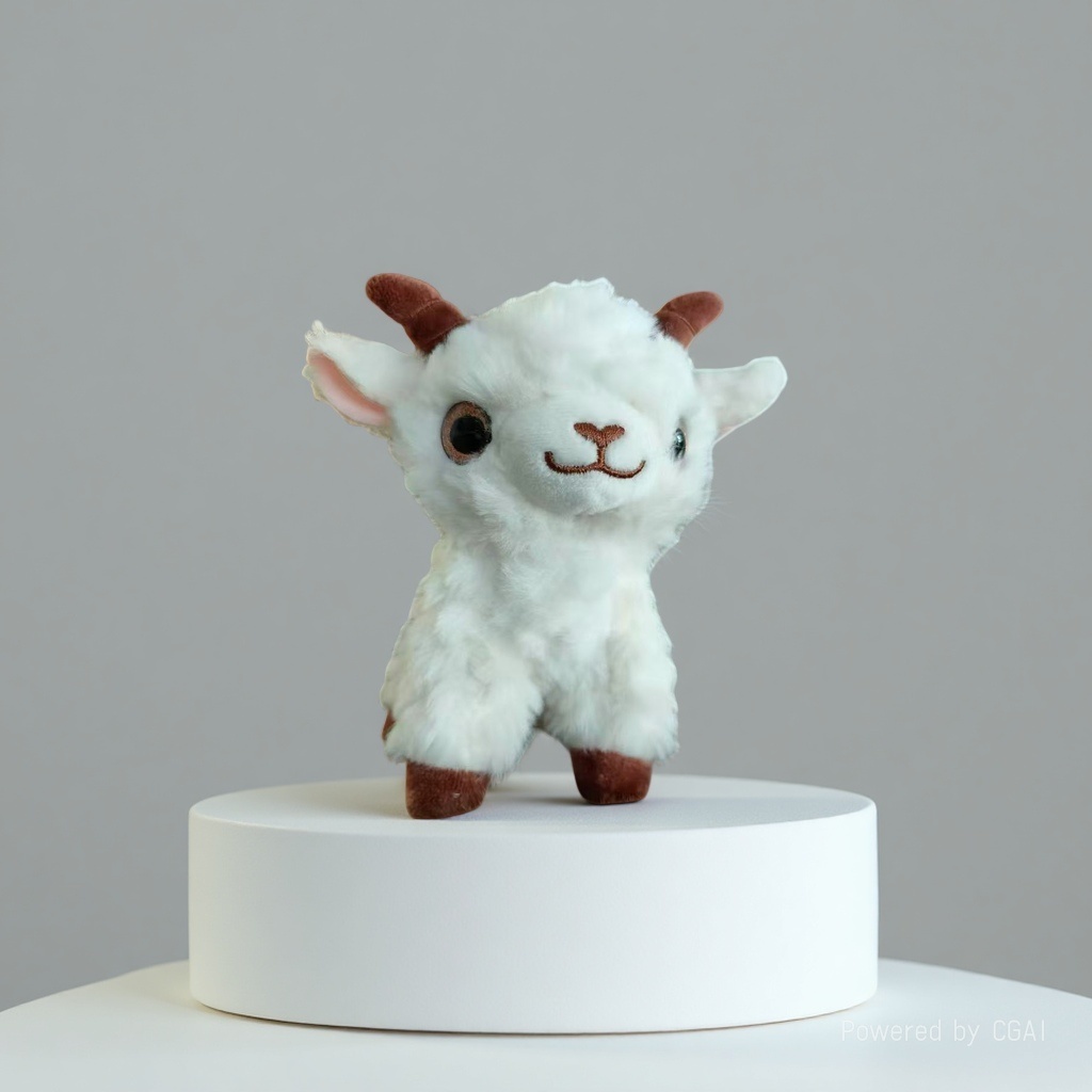 Standing little sheep pendant, cute little sheep figurine, simulation doll, plush toy, doll bag, keychain details Picture