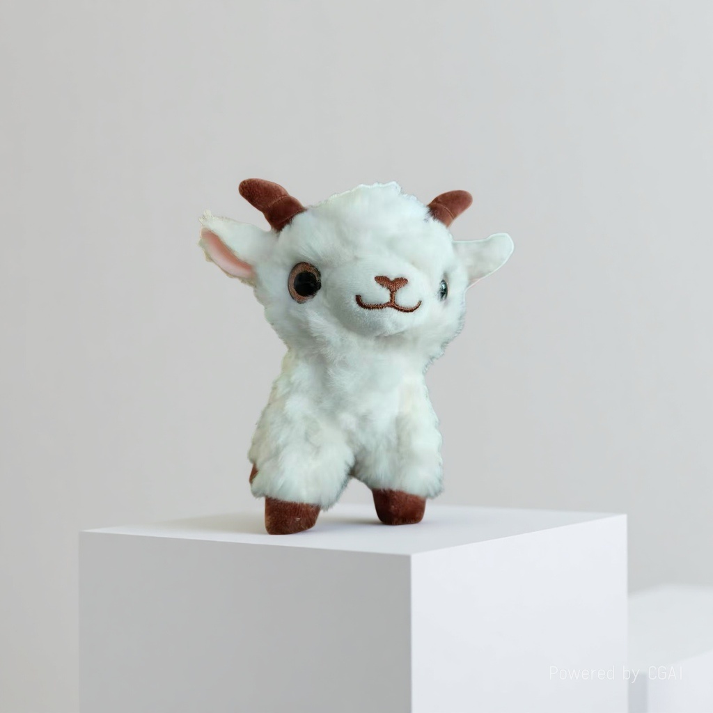 Standing little sheep pendant, cute little sheep figurine, simulation doll, plush toy, doll bag, keychain Specification image
