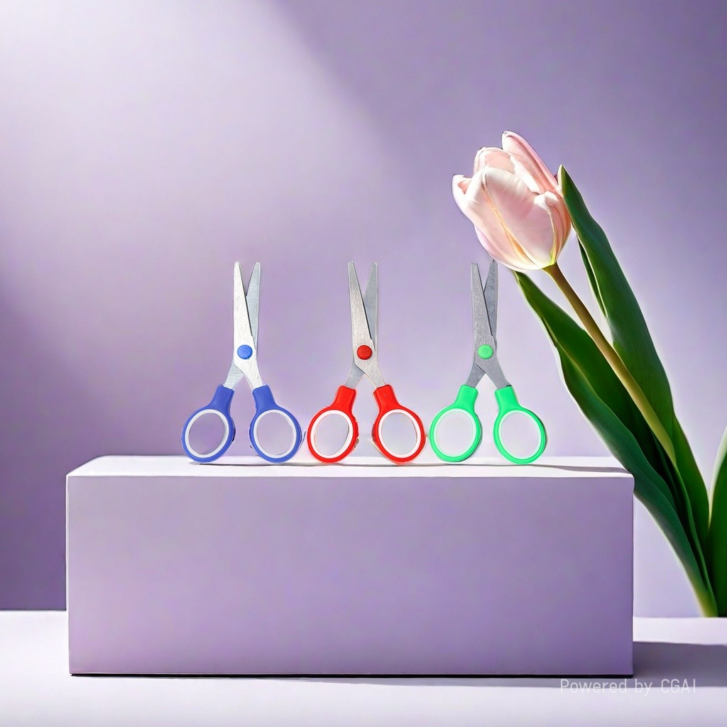 Customized stainless steel elbow safety student scale circular paper-cutting household handcrafted children's scissors details Picture