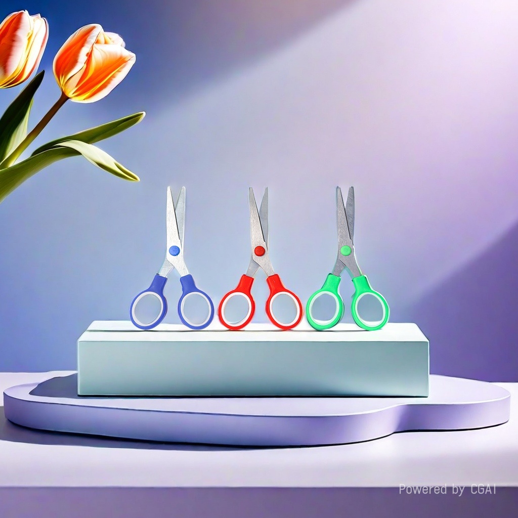 Customized stainless steel elbow safety student scale circular paper-cutting household handcrafted children's scissors Specification image