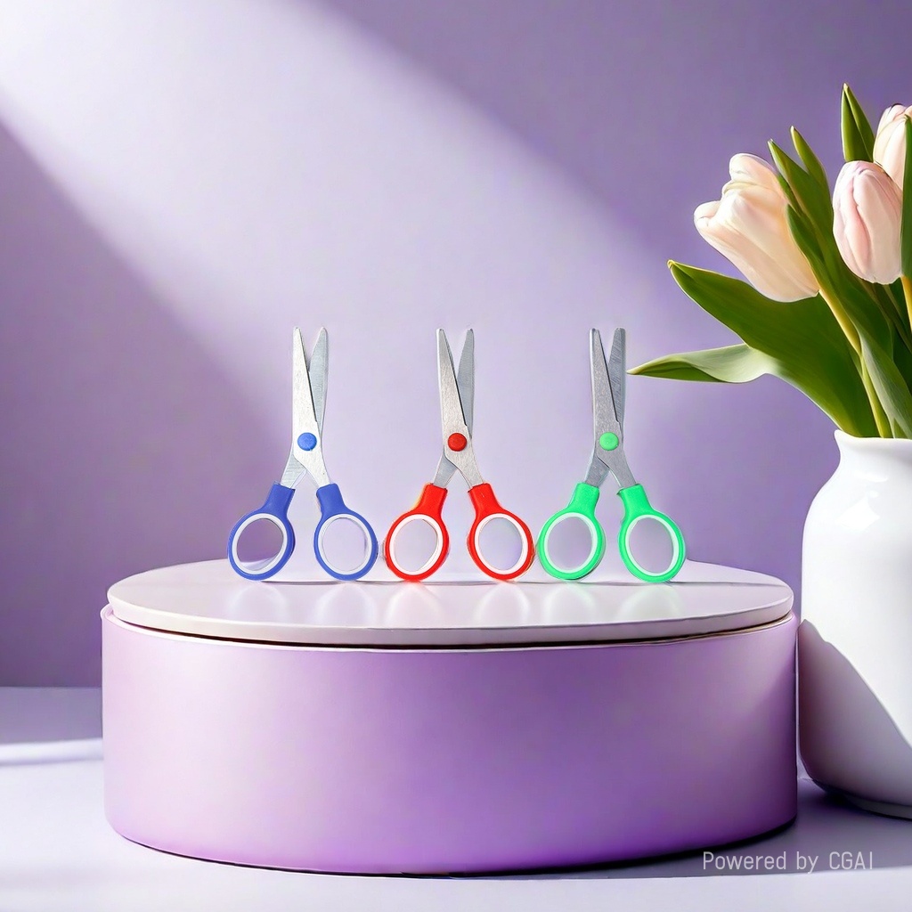 Customized stainless steel elbow safety student scale circular paper-cutting household handcrafted children's scissors