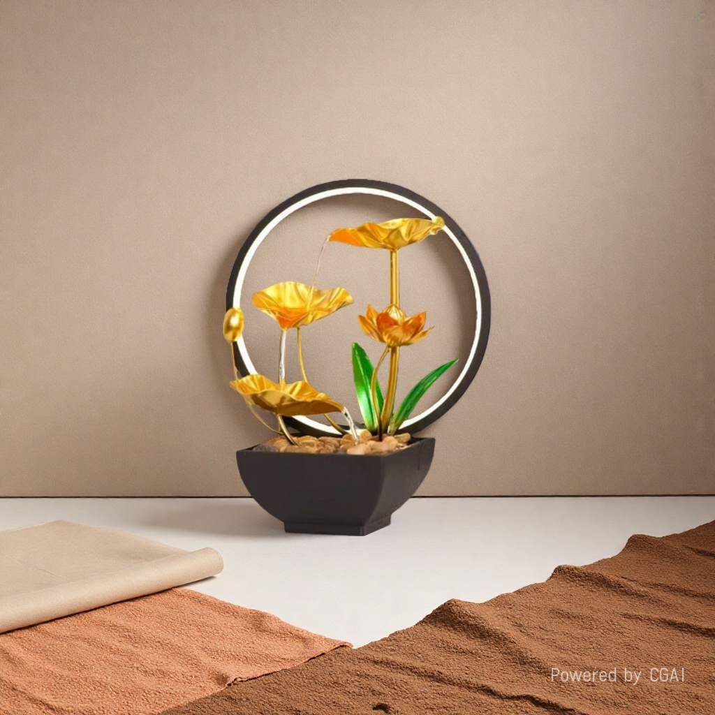 The latest resin water flow decorative items, artificial mountain and water spray hanging gifts details Picture