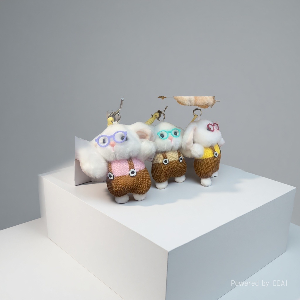 Best-selling toy glasses, shoulder straps, little rabbit pendants, plush toy figurines, cute little rabbit bags, hanging decorations, keychains Application Scenario