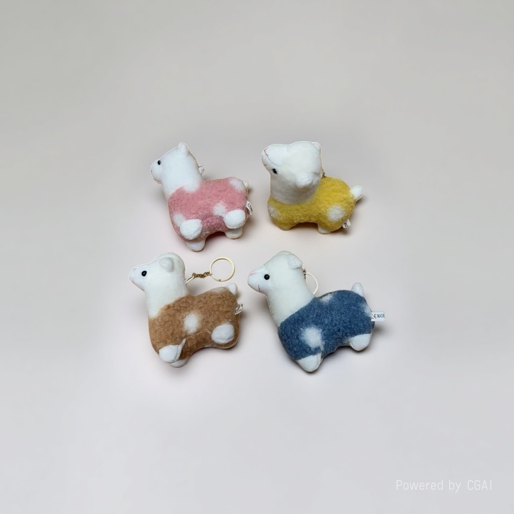 Cute little sheep keychains, cartoon sheep figurines, pendants, bags, pendants, dolls, claw machines, small figurines details Picture