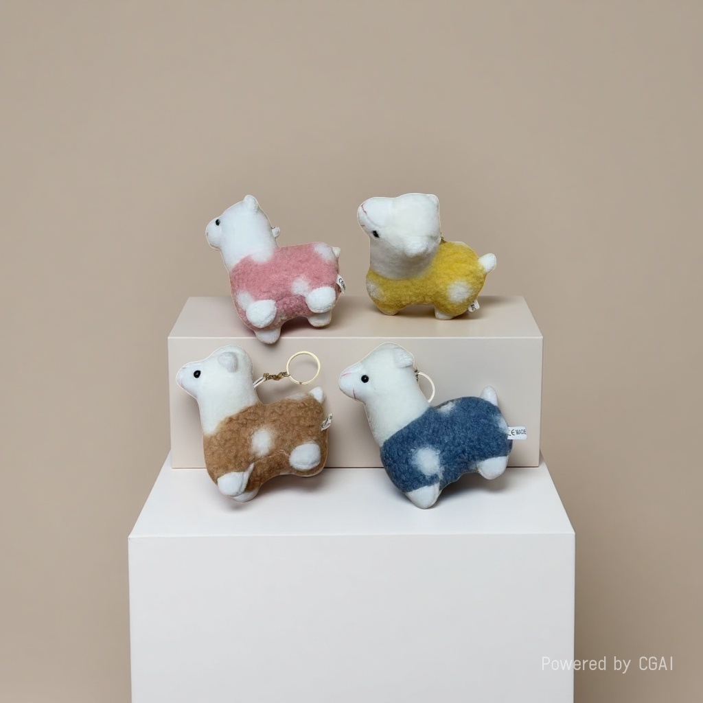 Cute little sheep keychains, cartoon sheep figurines, pendants, bags, pendants, dolls, claw machines, small figurines Application Scenario