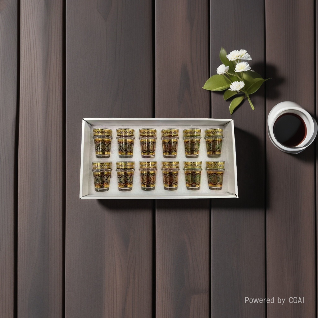 A twelve-piece Moroccan decal cup set details Picture