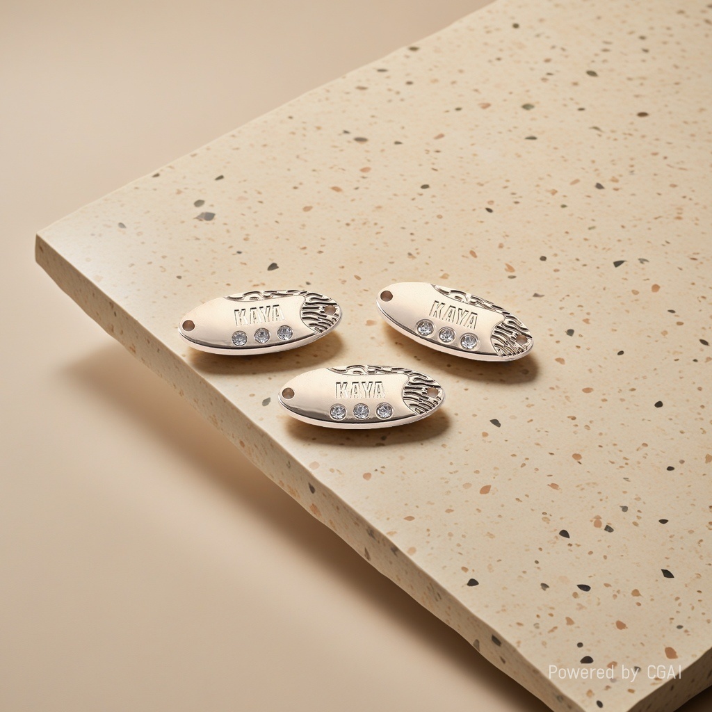 Factory direct supply of alloy label clothing accessories, hand KAYA diamond buckle clothing, shoes, hats and bags details Picture