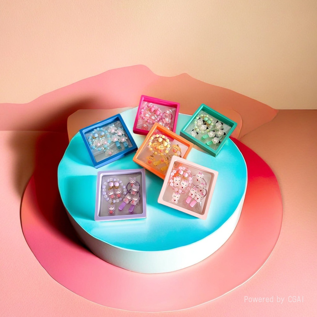 Children's jewelry sets, decorations, forehead chains, wait for me after school, smacking children's holeless earrings, 104008716 Application Scenario