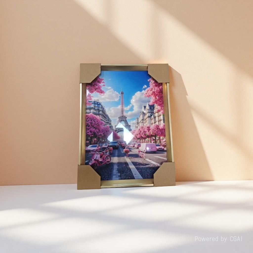 Cross-border best-selling tempered film, romantic iron tower art decorative paintings, round diamond home decoration paintings, export customization, consignment more styles, customizable sizes, factory direct sales, big discounts, crystal porcelain paintings, spray paintings, oil paintings, new styles Specification image