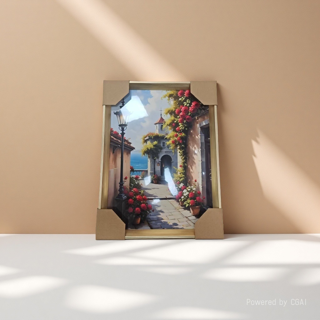 Cross-border best-selling oil painting decorative paintings, romantic seaside town decorative paintings, home decorative paintings, customized and dropshipping decorative paintings for foreign trade Specification image