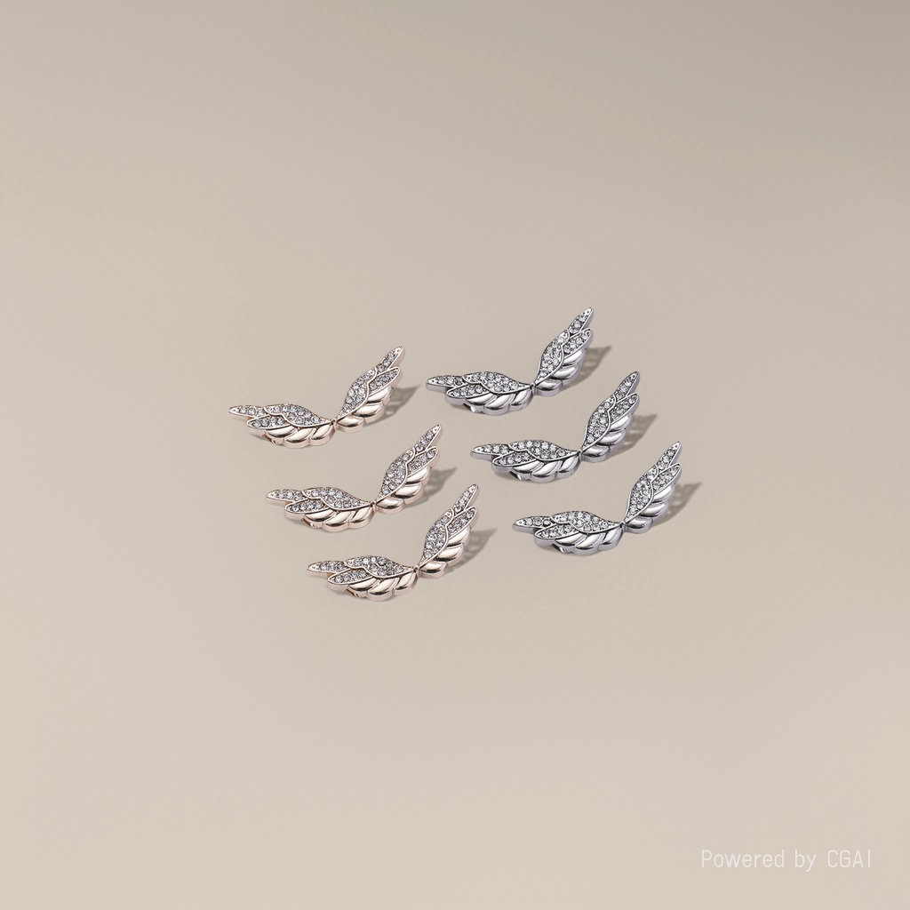 Factory direct supply of alloy label clothing accessories, hand-sewn angel wing decorative buttons, clothing, shoes, hats and bags